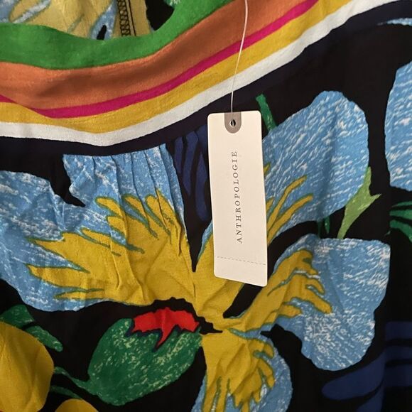 NWT! ANTHROPOLOGIE Maeve Nickoleta TROPICAL 🏝️Maxi Dress. Size XL. - Picture 5 of 7